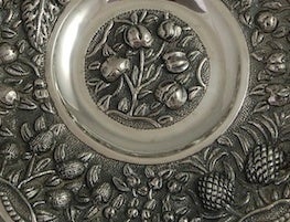 Large Sterling Repousse Serving Plate Early 20th C