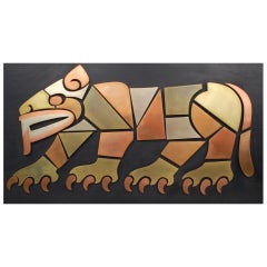 Mid Century Chato Castillo Divorced Metals Jaguar Wall Plaque