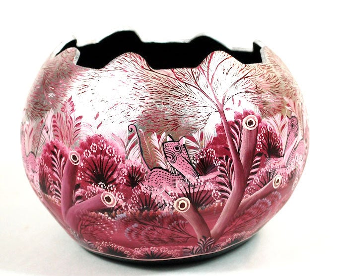 Francisco Coronel Silver Hand Painted Gourd Masterpiece In Excellent Condition For Sale In Los Angeles, CA