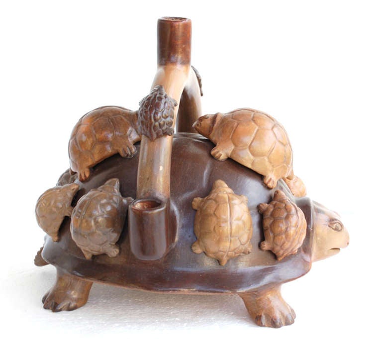 Vintage Mexican Ceramic Candelabra Heron Martinez Workshop