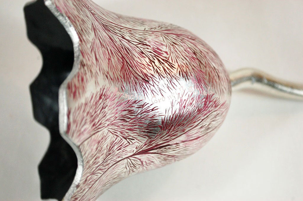 Lacquered Francisco Coronel Silver Hand Painted Gourd Masterpiece For Sale