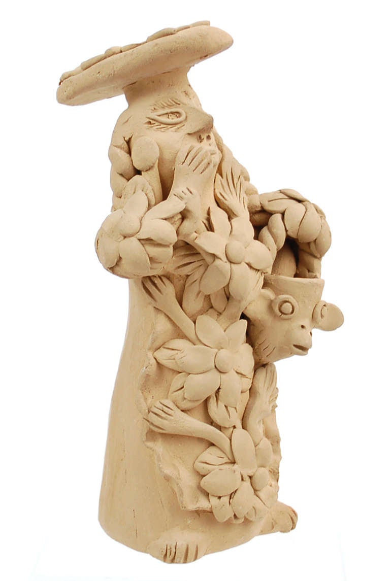 Mid-20th Century Whimsical Collection of Four Teodora Blanco Terracotta Figurines For Sale