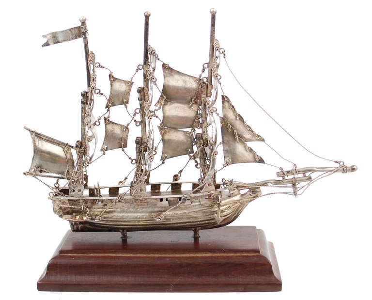Great small work of art, every piece was hand made and constructed in great detail.  Mid century Taxco. Great detail and a warm soft patina on the silver.