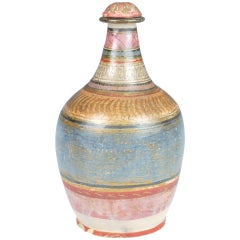 Antique Finest Tonala 18th C Burnished Ceramic Bottle