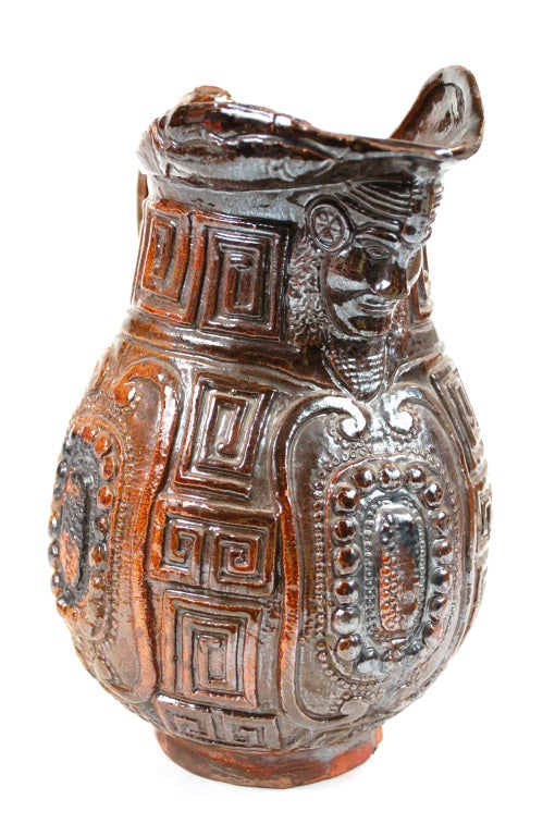Glazed Portrrait Pitcher Circa 1920