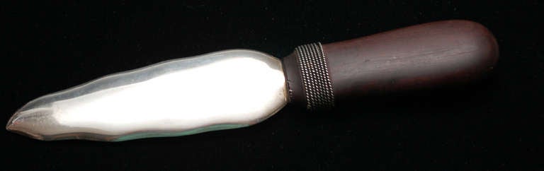 Mexican Mid Century Sterling and Rosewood Letter Opener New Aztec For Sale