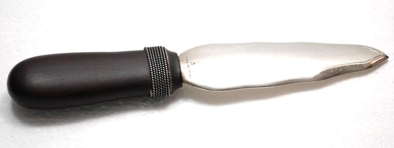 Mid Century Sterling and Rosewood Letter Opener New Aztec In Good Condition For Sale In Los Angeles, CA