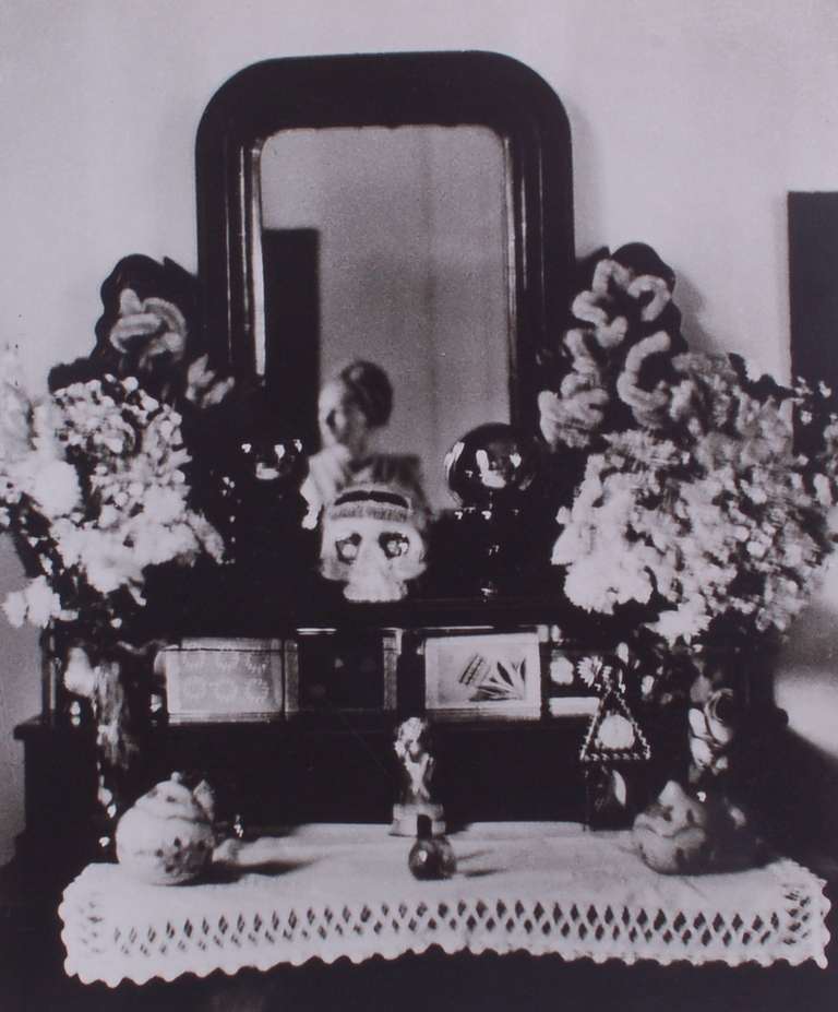 Original signed Emmy Lou Packard (1914-1998) photograph of Frida Kahlo's Bedroom. The image on the photograph is a self potrait of Emmy Lou who lived with Diego and Frida in 1941. This photographs was recently o loan for a traveling exhibit