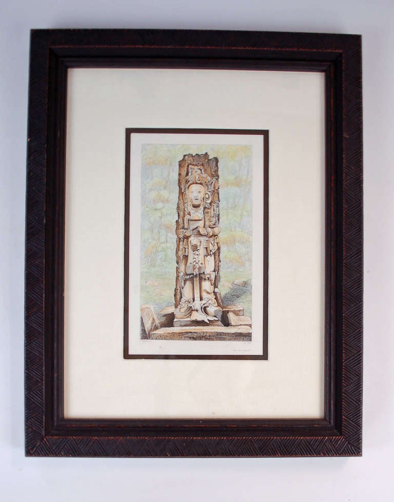 Frederick Catherwood Watercolor Mayan Stella Copan 1843