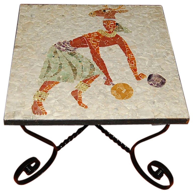 Los Castillo Mosaic Table  Mid Century Mexican Moderne For Sale