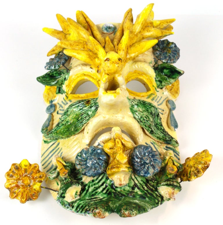 Mexican Ceramic Mask  Metepec Soteno