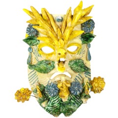 Mexican Ceramic Mask  Metepec Soteno
