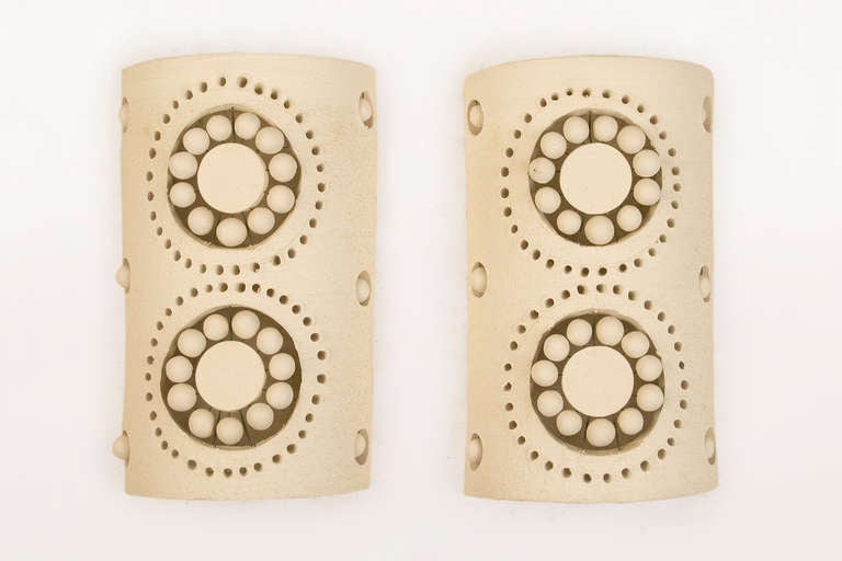 Pair of sconces by Georges Pelletier, circa 1970, France
Signed
Ceramic