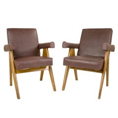 Pair Of 'Senate' Armchairs By Pierre Jeanneret