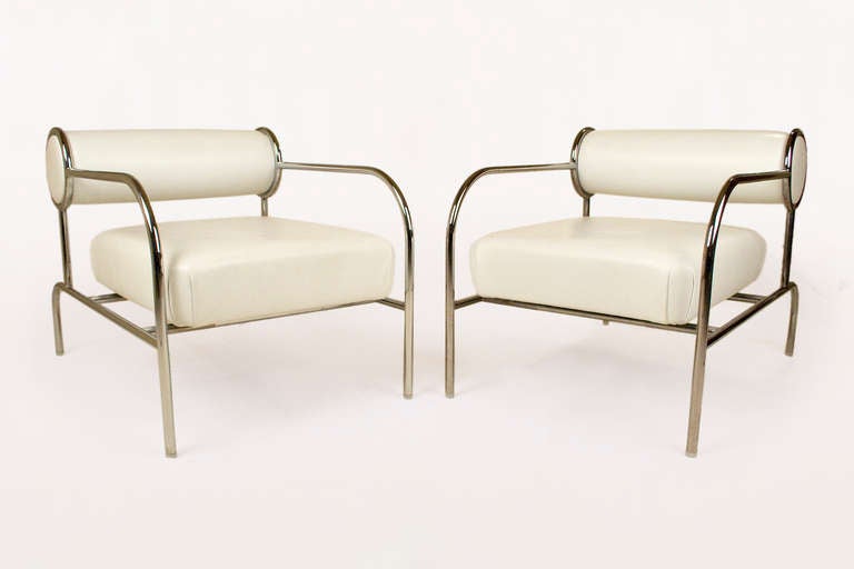 Pair of armchairs by Shiro Kuramata, circa 1982. manufactured by Cappellini.  Italy, 1982.  