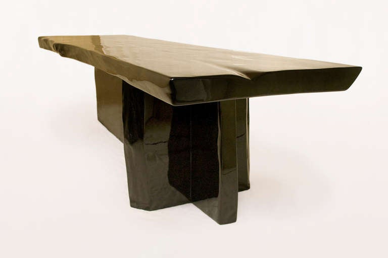 Lacquered dining table, 2005 designed by Serge Castella.
Lacquer has been restored. 
Excellent condition.