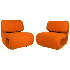 Pair of Lounge Chairs By Etienne-Henri Martin, Circa 1970`s, France