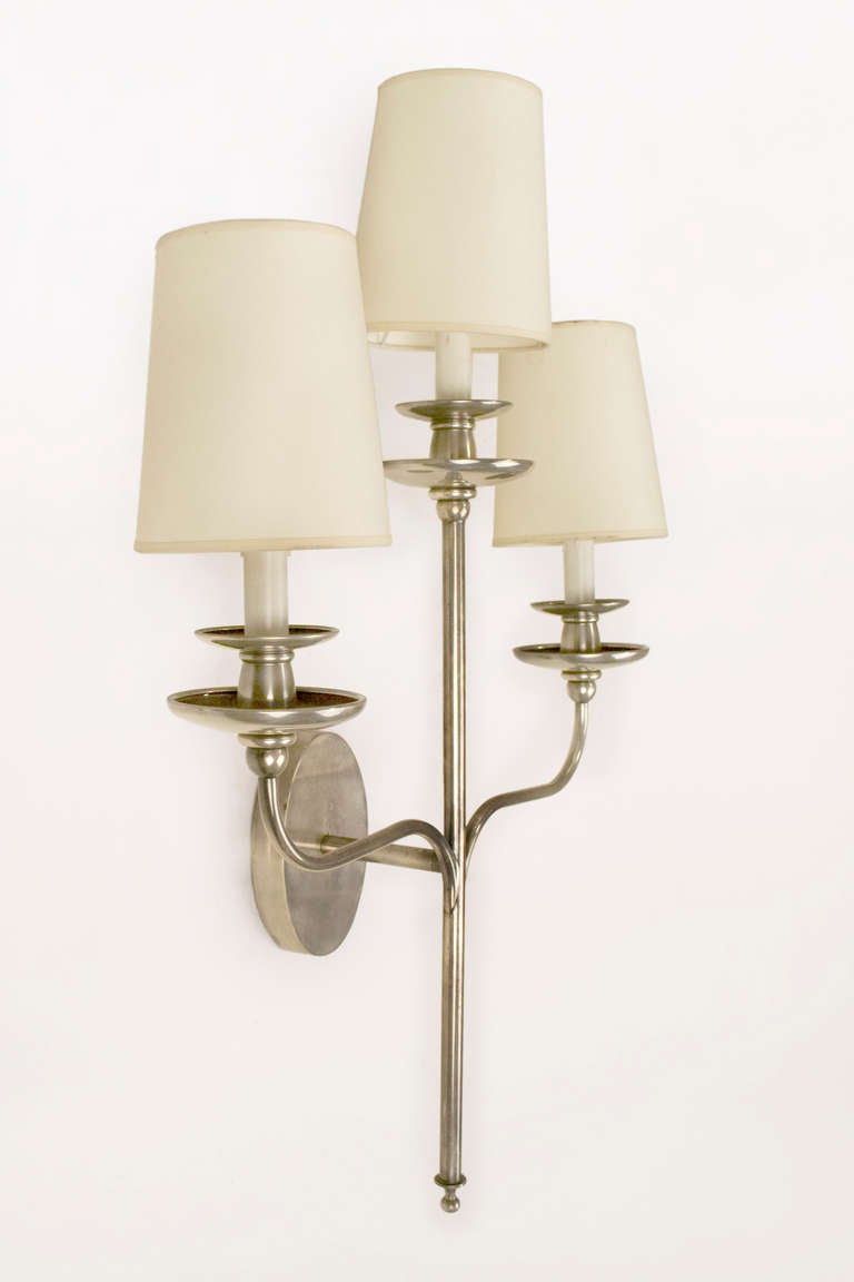 Pair of Silver Platted Sconces by Valenti In Good Condition In Girona, Spain