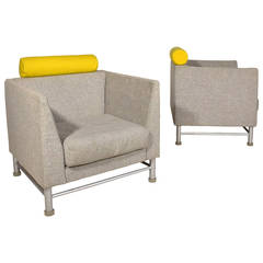 Original Pair of Ettore Sottsass "Eastside" Lounge Chairs, circa 1980, Italy