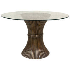 Circular Faux Reed Dining Table  circa 1970 Italy