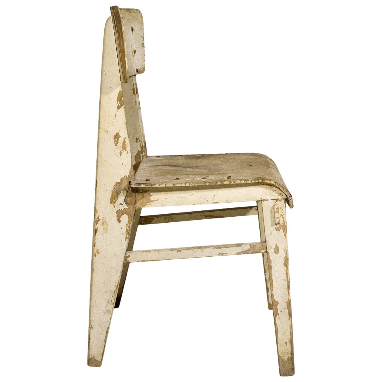 Jean Prouve "Chaise en Bois", Wooden Standard Chair, circa 1940, France