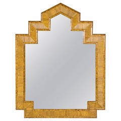 Extra Large Pierre Lottier Faux-Bamboo Mirror, circa 1970, Spain