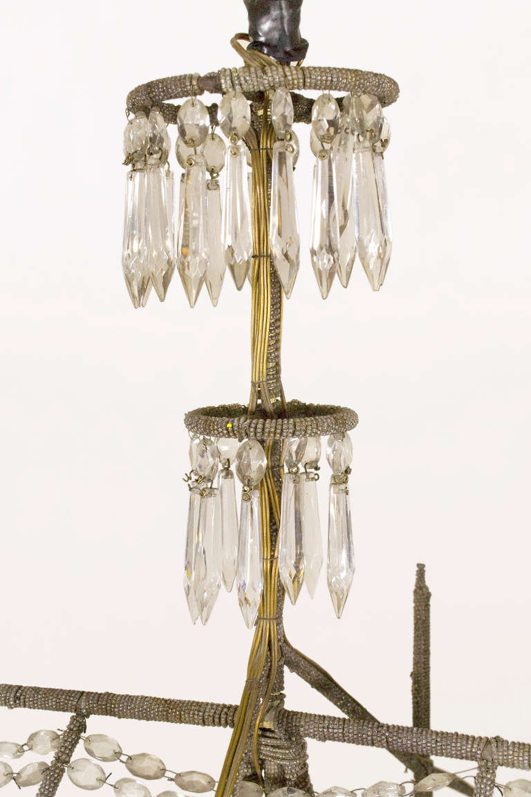 Glass Pearl Caravel Ship Chandelier In Good Condition In Girona, Spain