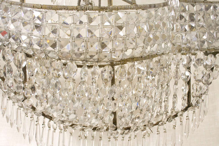 Mid-20th Century Glass Pearl Caravel Ship Chandelier