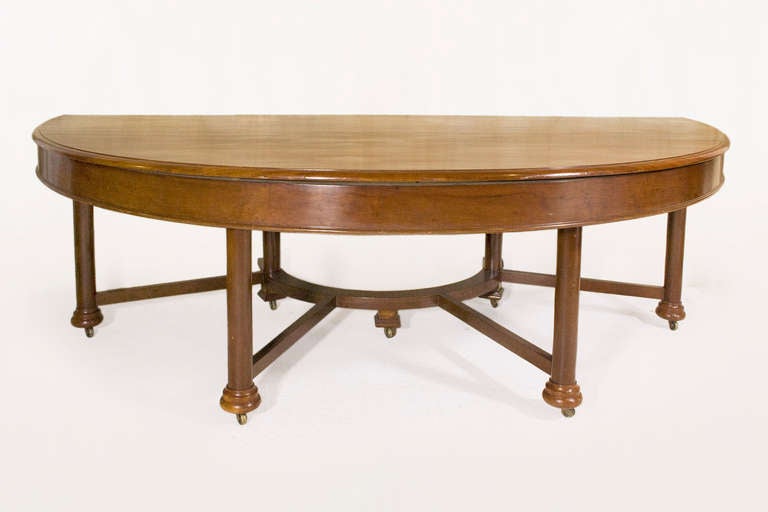 French Exceptional 19th Century Mahogany Dining or Library Table