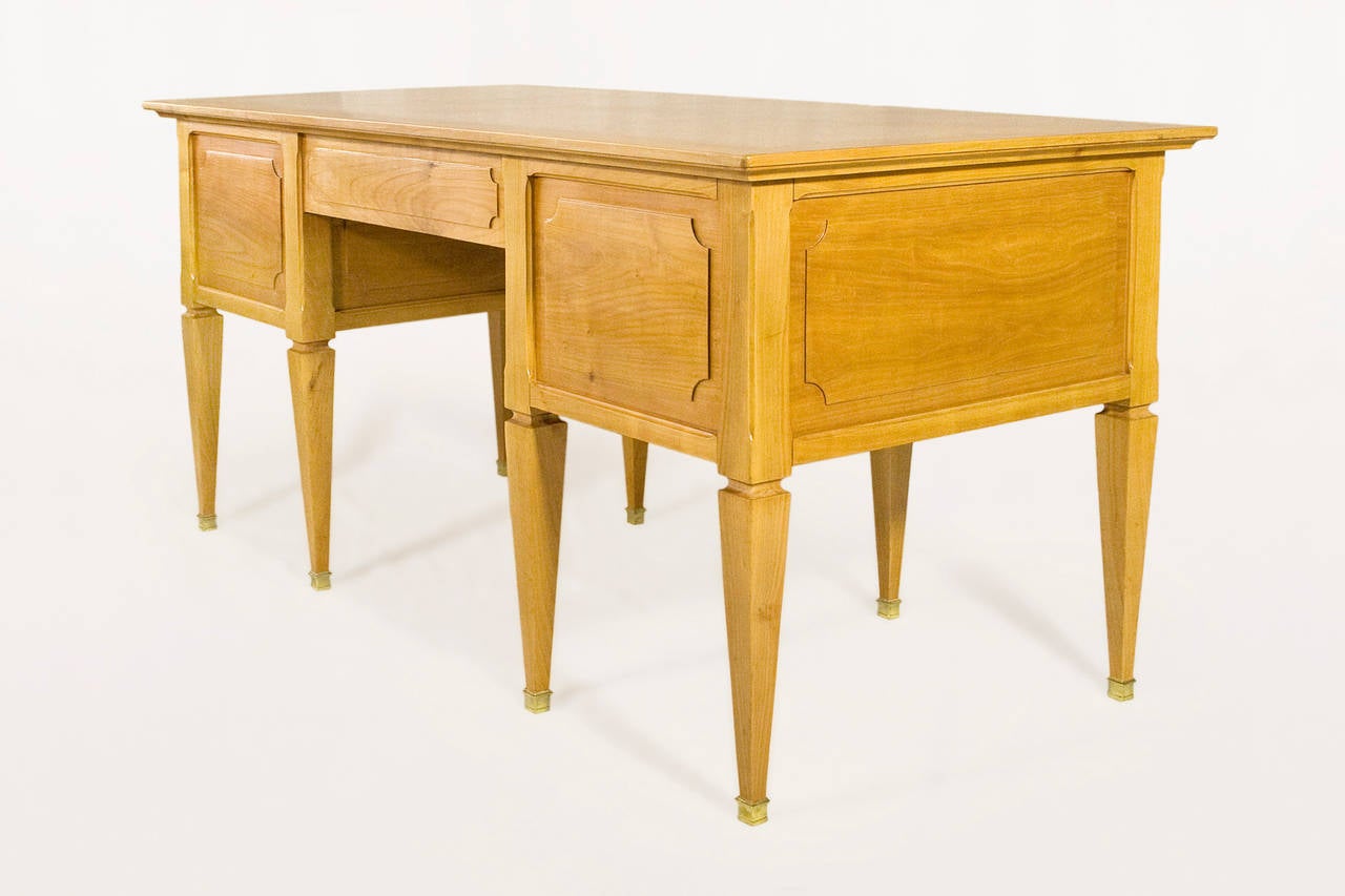 Art Deco André Arbus Cherry Wood Desk, circa 1940 France