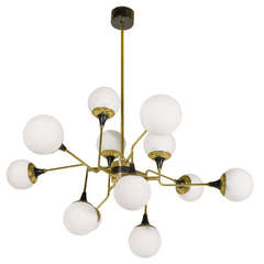 Stilnovo Chandelier, circa 1950, Italy