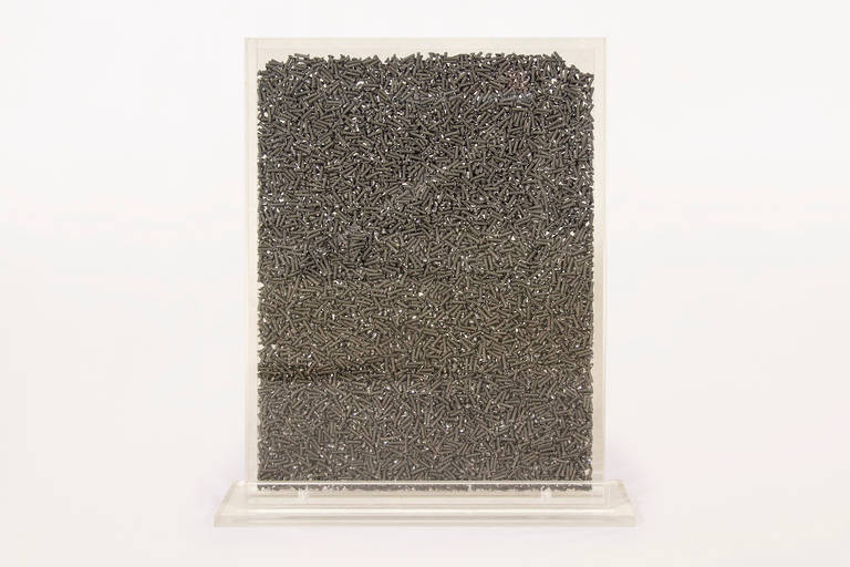 Arman, Armand Fernandez, 1928-2005 (France), ArtCurial Sculpture, Title : Accumulated Screws, circa 2000, France. Accumulated screws with resin and plexiglass. Signed and Numbered 98 of 100. Excellent Condition.