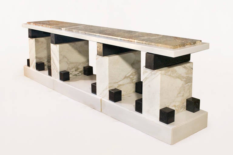 Memphis Group Exceptional Ettore Sottsass Marble Console