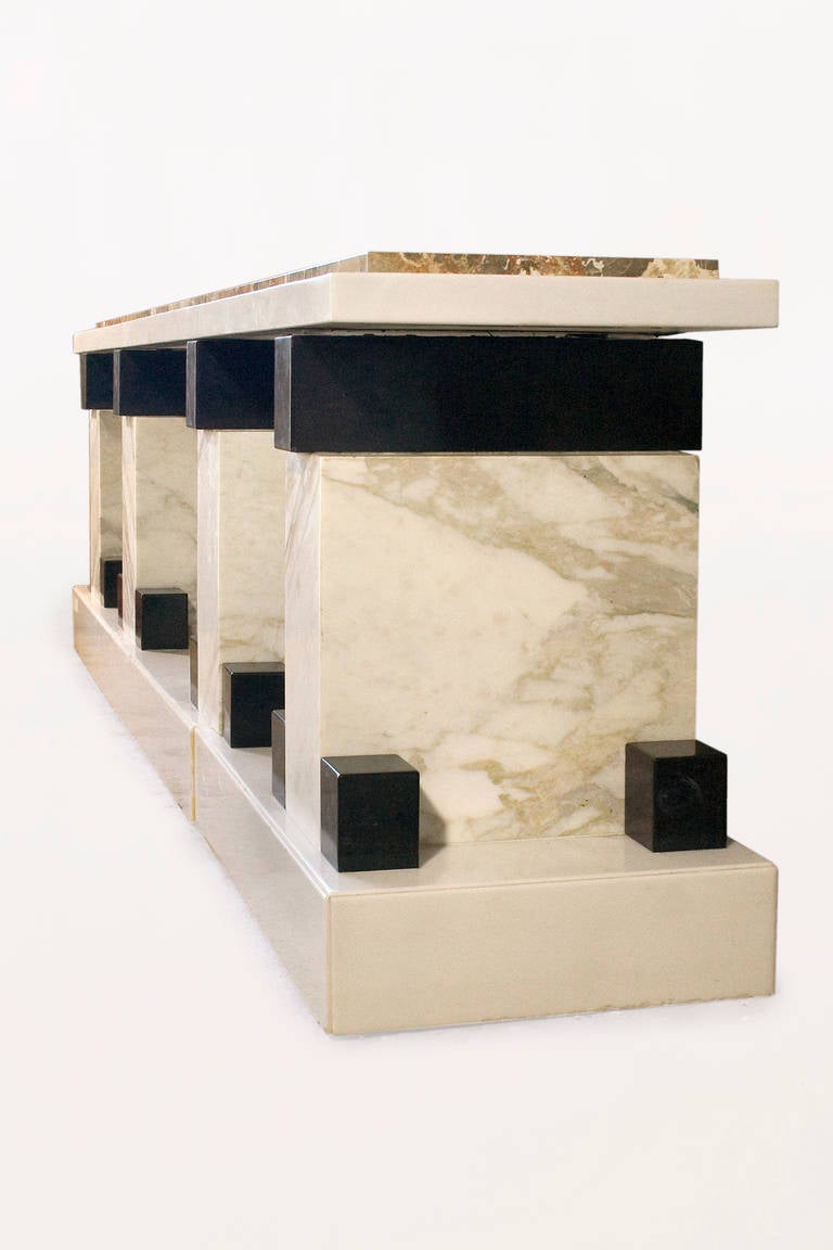 Italian Exceptional Ettore Sottsass Marble Console