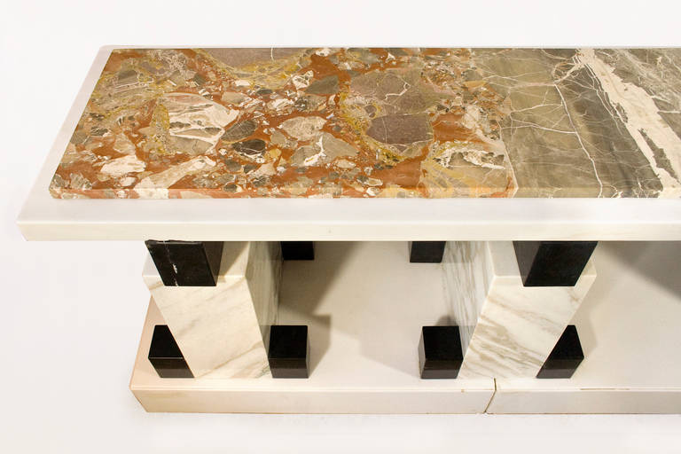 Exceptional Ettore Sottsass Marble Console In Excellent Condition In Girona, Spain