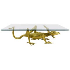 Rare Jacques Duval-Brasseur Bronze "Lizard" Coffee Table, circa 1970, France