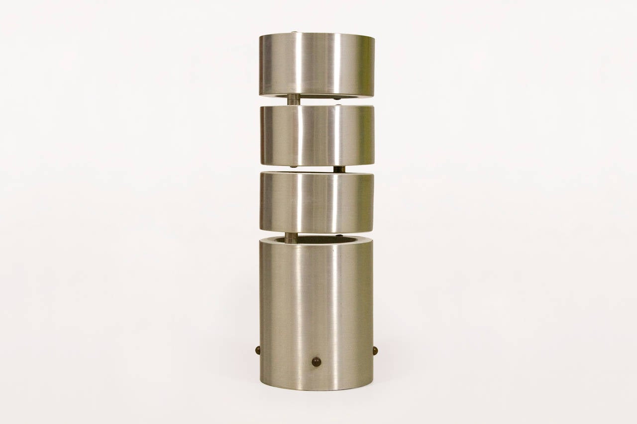 Brushed Stilux Articulated Cylinder Lamp, circa 1970, Italy