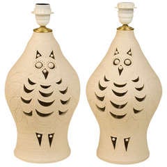 Pair Of Ceramic Lamps By Pelletier