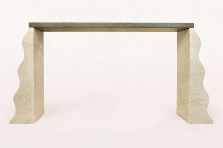 Console Montenegro By Ettore Sottsass.
Italy, 1992.
Granited marble