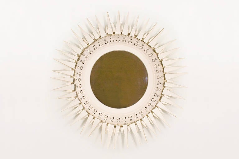 Ceramic sunburst mirror by Georges Pelletier.
France, circa 1970.
Signed.
Ceramic and mirror.
Excellent condition.