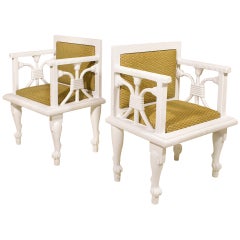 Pair of Egyptian Armchairs in the Manner of John Dickinson, circa 1970, France