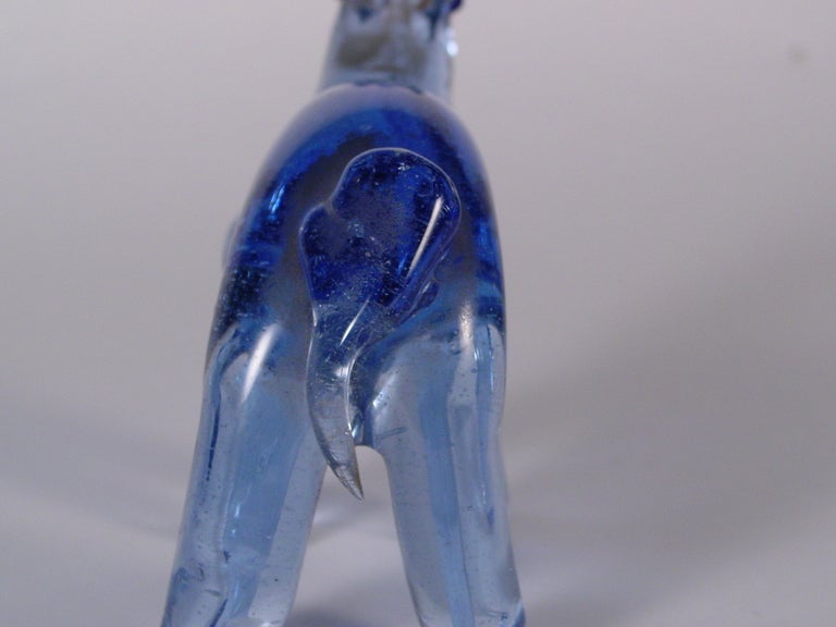 20th Century Light Blue Murano Glass Bear In Good Condition For Sale In Milan, IT