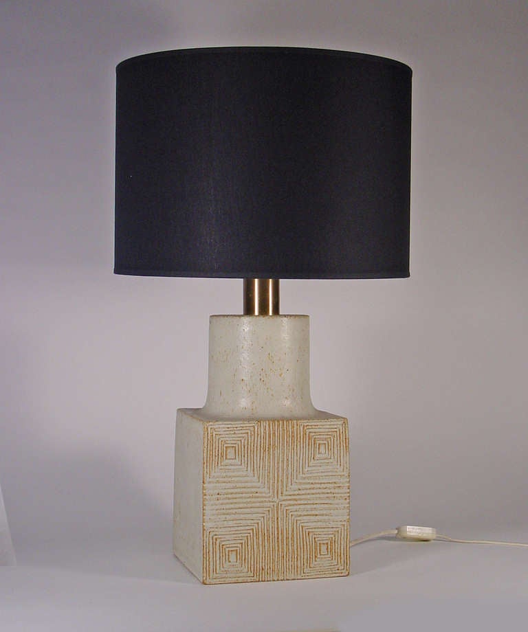 A Beautiful Bruno Gambone ceramic table lamp.