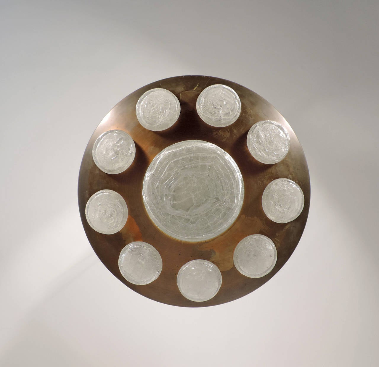A Dazzling Italian 1960's Flush Mount, with hand crafted Murano glass parts.