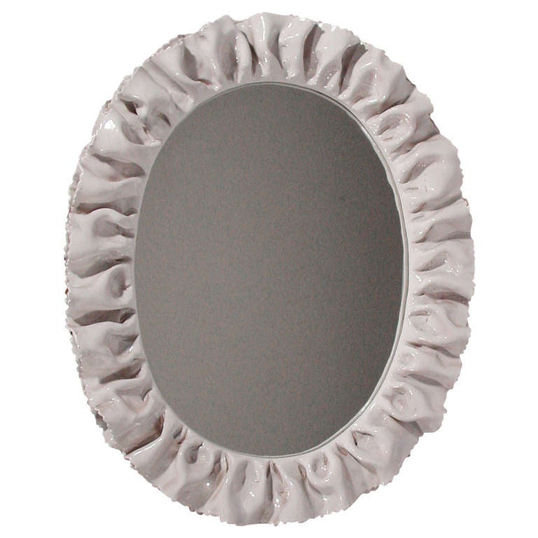 A Magnificent Italian Glazed Ceramic Mirror at 1stDibs