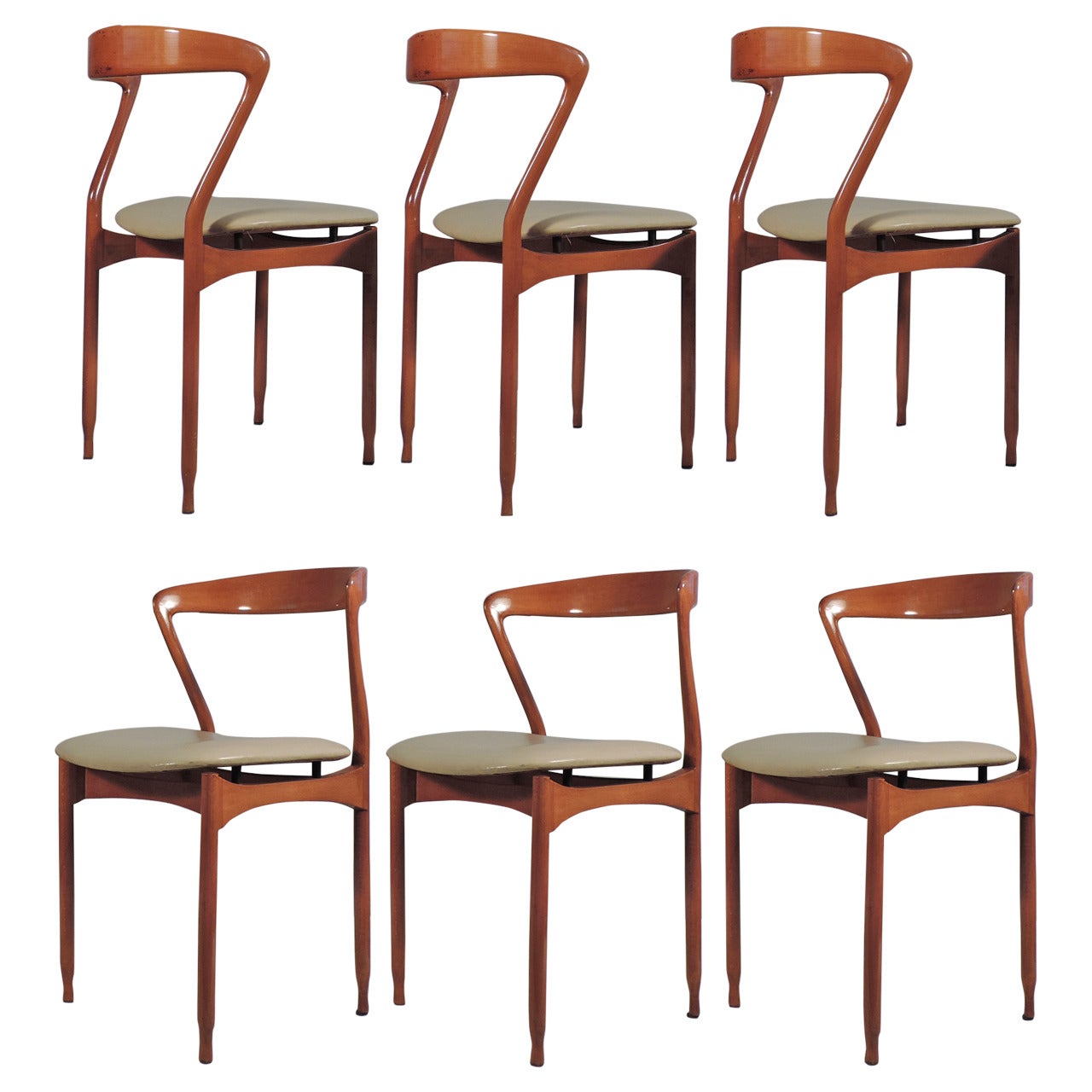 Splendid Set of Six Surreal Dining Chairs