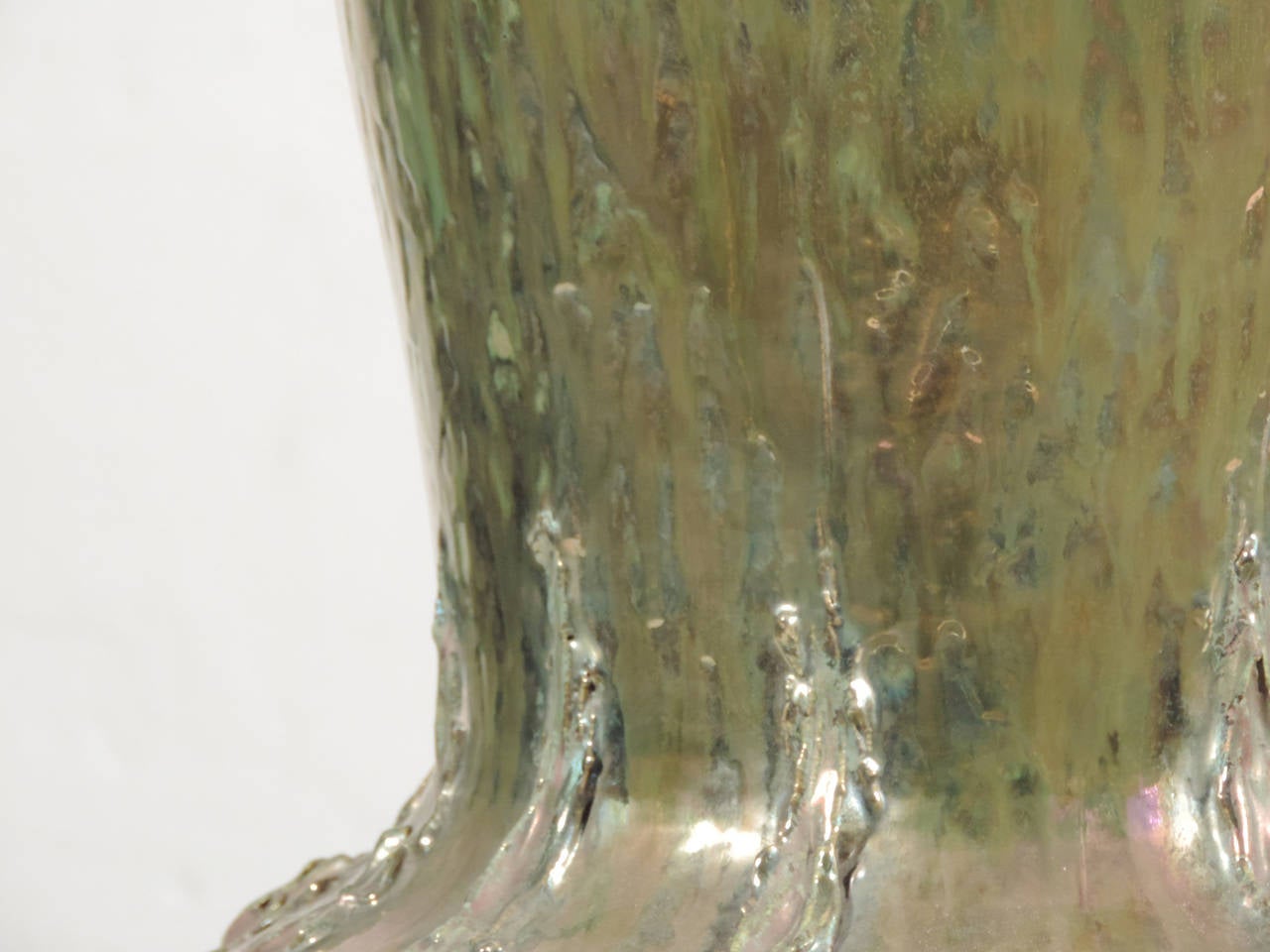 Ceramic Vittoria Mazzotti Albisola Monumental Iridescent Vase, Italy 1950s For Sale
