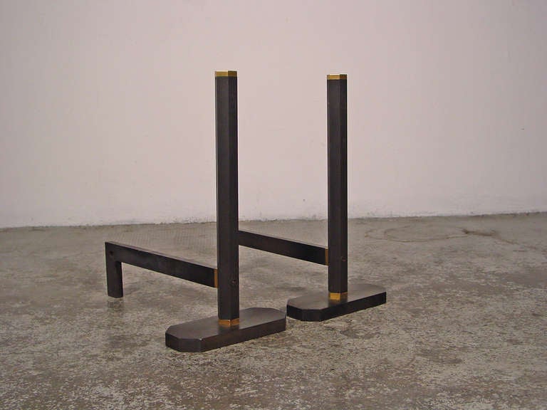 Afra e Tobia Scarpa Sculptural Pair of Andirons In Excellent Condition In Milan, IT