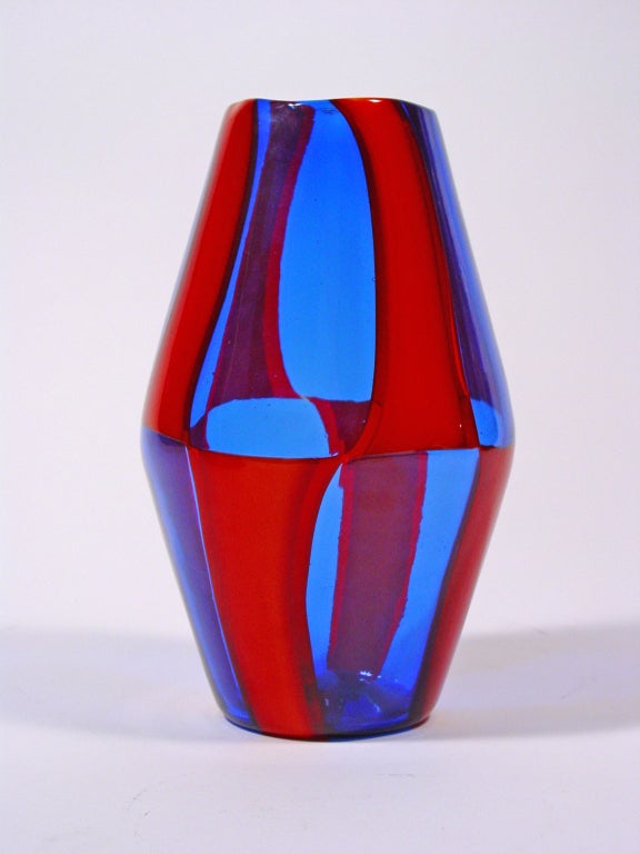 Italian Rare Fulvio Bianconi Vase for Venini