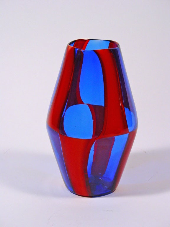 Glass Rare Fulvio Bianconi Vase for Venini